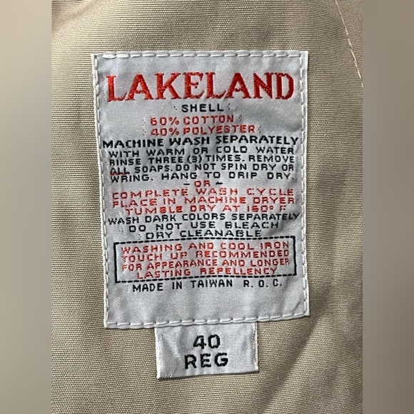 Vintage Lakeland Mens Size 40 Regular Trenchcoat - Picture 8 of 11